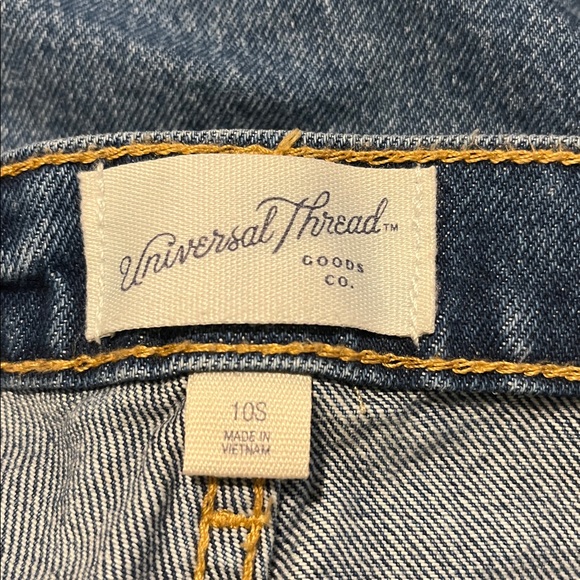 NWT Universal Thread MID-RISE CUFFED 90's BAGGY JEANS - Dark Wash 10 SHORT NEW - Picture 2 of 7